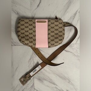 NWT Michael Kors Belt Bag tan/pink size S/M